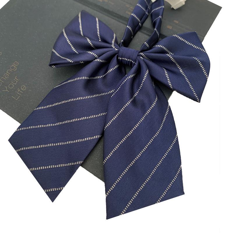 JK Red Bow Tie for Girls with Lapel Flower & Feather, Japanese School Uniform Style, Solid Color, Giant Bow Accessory