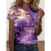 Daily Versatile Flower Women's Printed Crew Neck Top Short Sleeve Casual T-Shirts Women’s