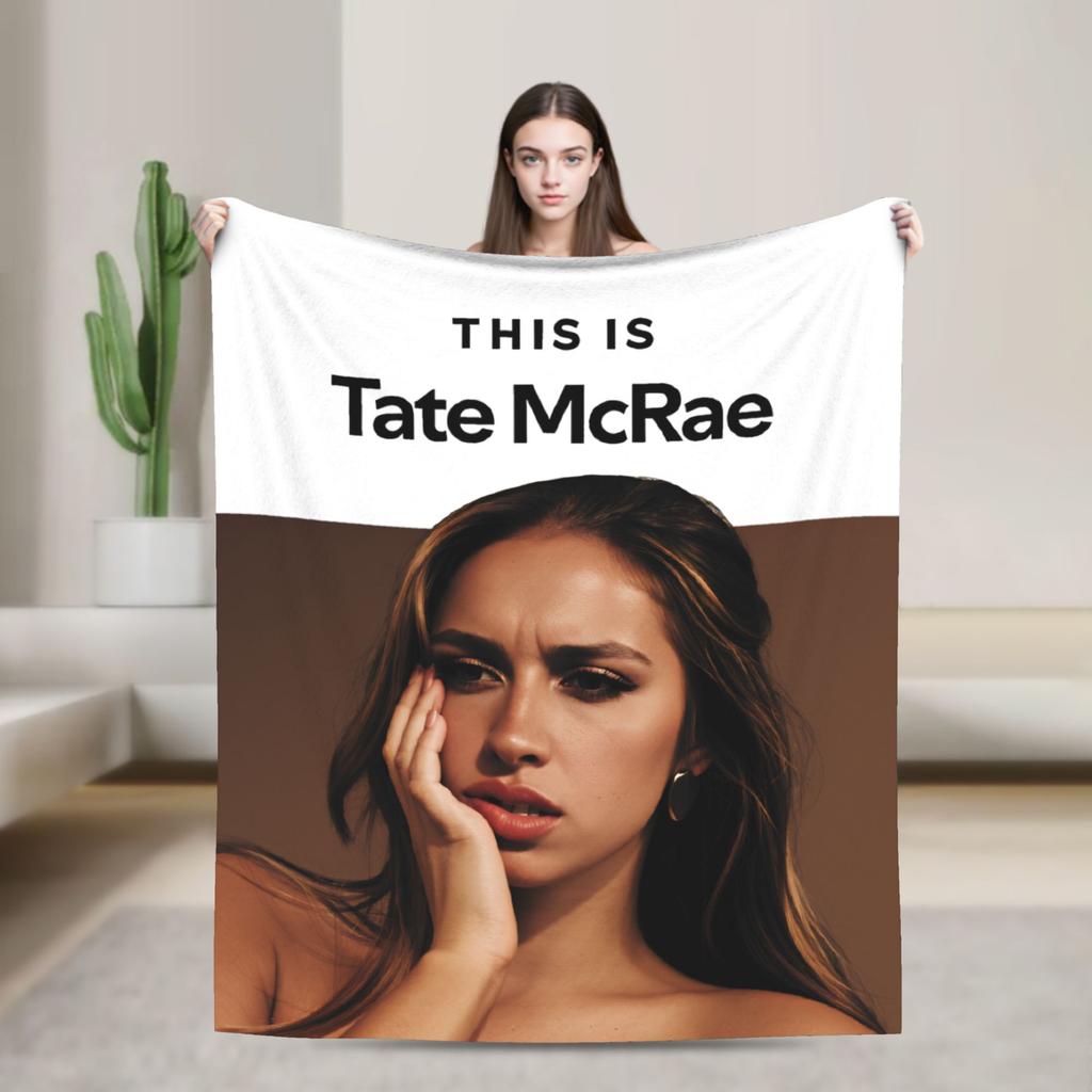 Coperta di Flanella Tate McRae Cantante Canadese Coperta Morbidissima per Divano Letto Viaggio Copriletto Novità Copri Divano Letto