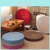 Plush Round Tatami Cushion Pad With Removable Washable Cover And Lotus Print