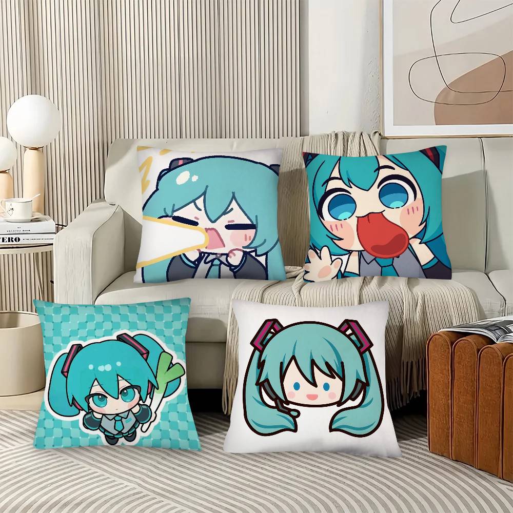 CuteMMikukawaii Pillow Case Fashion Square Pillowcase Bedroom Sofa Room Ins Decoration Leisure