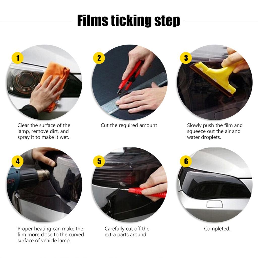 Car Headlight Film Cover Light Colorful Shiny Auto Wrap Sticker for Cars (30*120cm, Dark Blue)