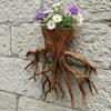 Decorative Hanging Flower Pot Tree Root Shape Plant Container Wall Decoration  Office Decor