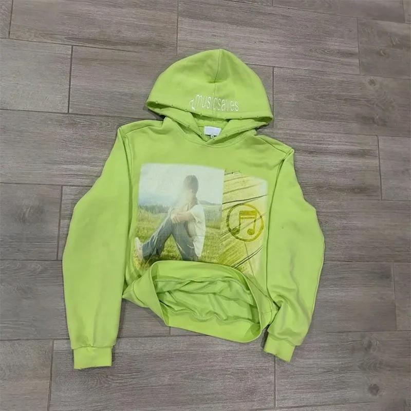 American Street Hip Hop Vintage Hoodie Loose Fit Slimming Print Sweatshirt Teens