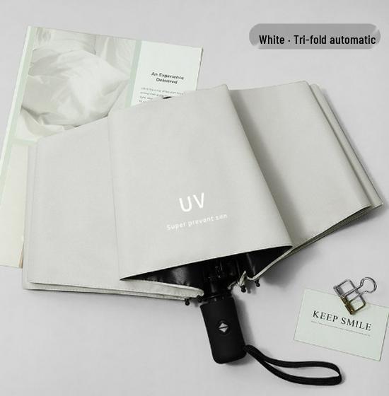 Thickened Black Glue Manual Folding Umbrella: Sun & Rain Protection for Men