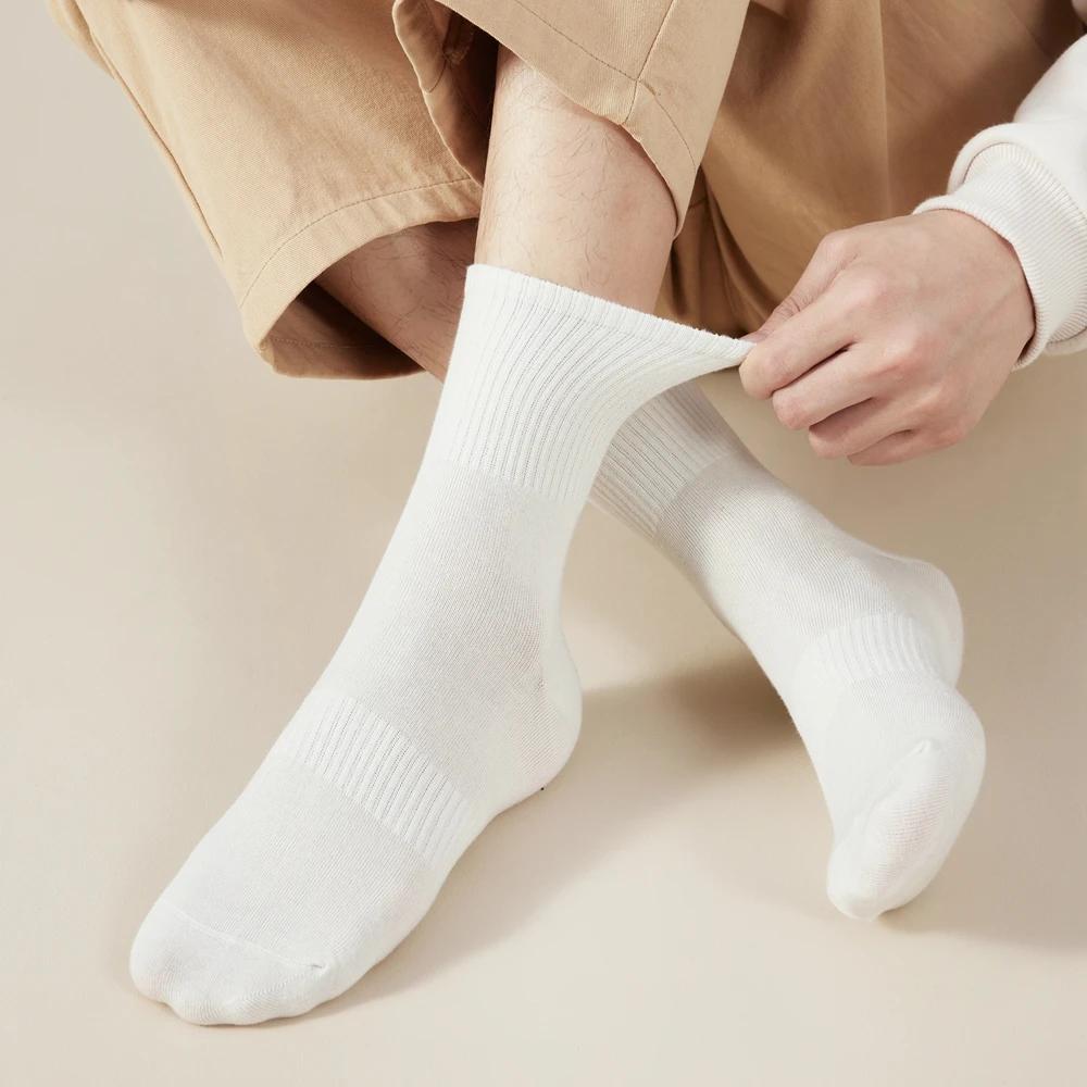 5 Pairs Men Socks High Tube Sports Socks Anti-slip High Quality Cotton Crew Socks 5 Pack Set Spring Business Work
