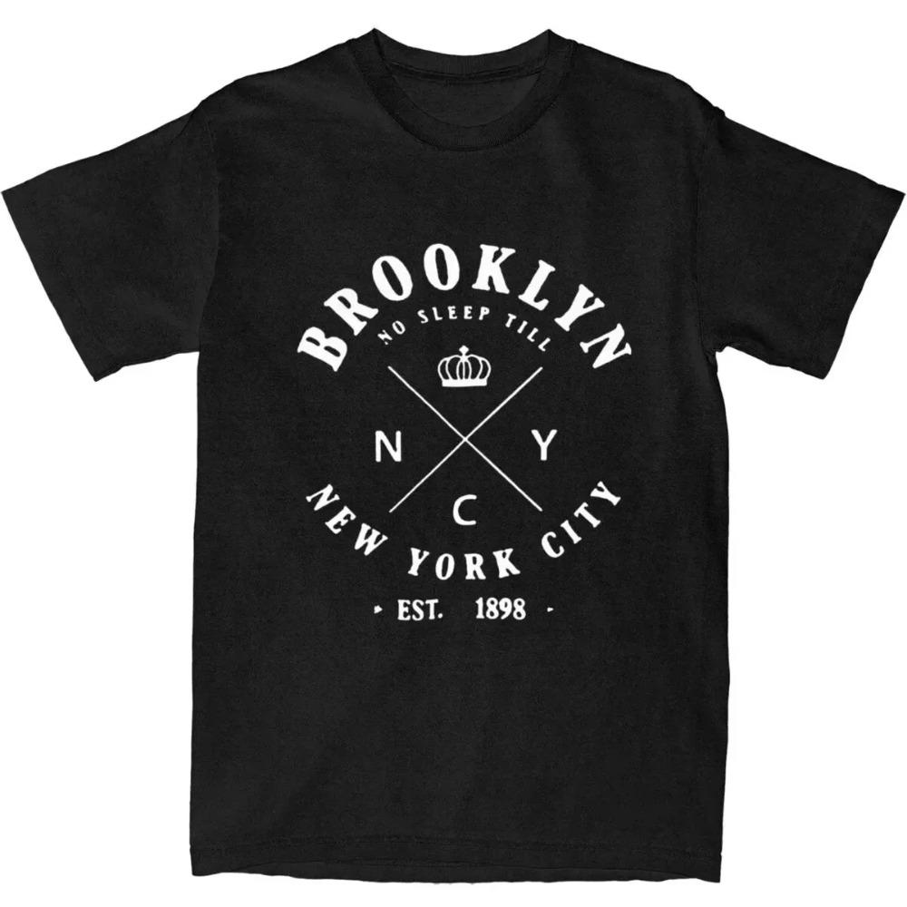 

Творческий Бруклин Эст.1898 Нью-Йорк Футболки Мужские Женские Хлопковые Футболки С Надписями Футболки Одежда Для Взрослых XXXXXL чёрный