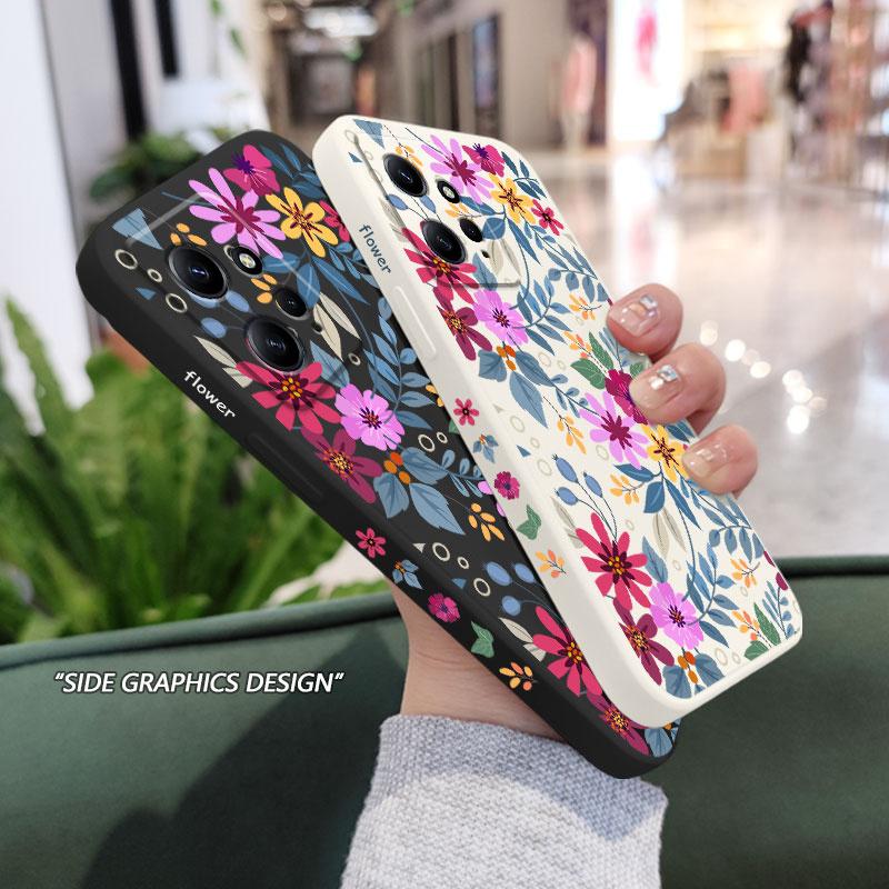 Beautiful Flowers Phone Case For Xiaomi Redmi Note 14 13 12 12S 11 11S 10 10T 10S 9 9S 8 7 Pro Plus 4G 5G Liquid Silicone Cover