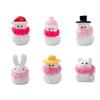 6pcs/set Creative Mini Christmas Figurines DIY Resin Crafts Snowman Miniature Ornaments Santa Snowman Decorative