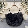Summer Women's Camisole Vacation Style Stereoscopic Floral Camisole Tank Top Chic Peplum Short Top