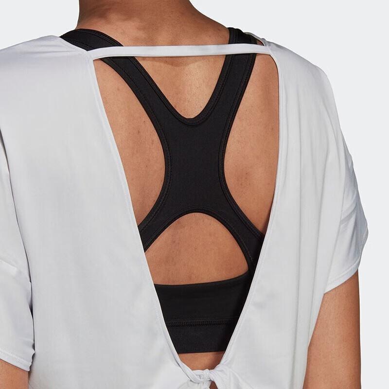 Adidas Solid Color Outdoor Casual Pullover Short Sleeve T-Shirt Women Tops White HD9556