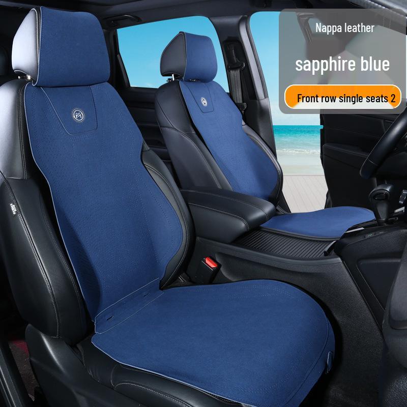 Suede Car Seat Cushion - All-Season, Breathable, Luxury Design with Small Waist Support
