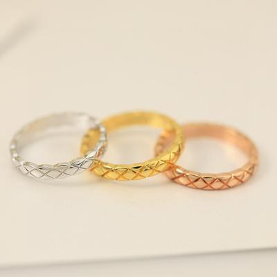 Diamond Patterned Classic Pattern Gold Material Ring for Daily Wear, Exquisite Craftsmanship for Men and Women, Gifts for Men and Women, Birthday Gift