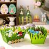 User Friendly Green Rabbit Basket Easters Celebration Decors for Easters Festivities Perfect for Kids and Family Gatherings