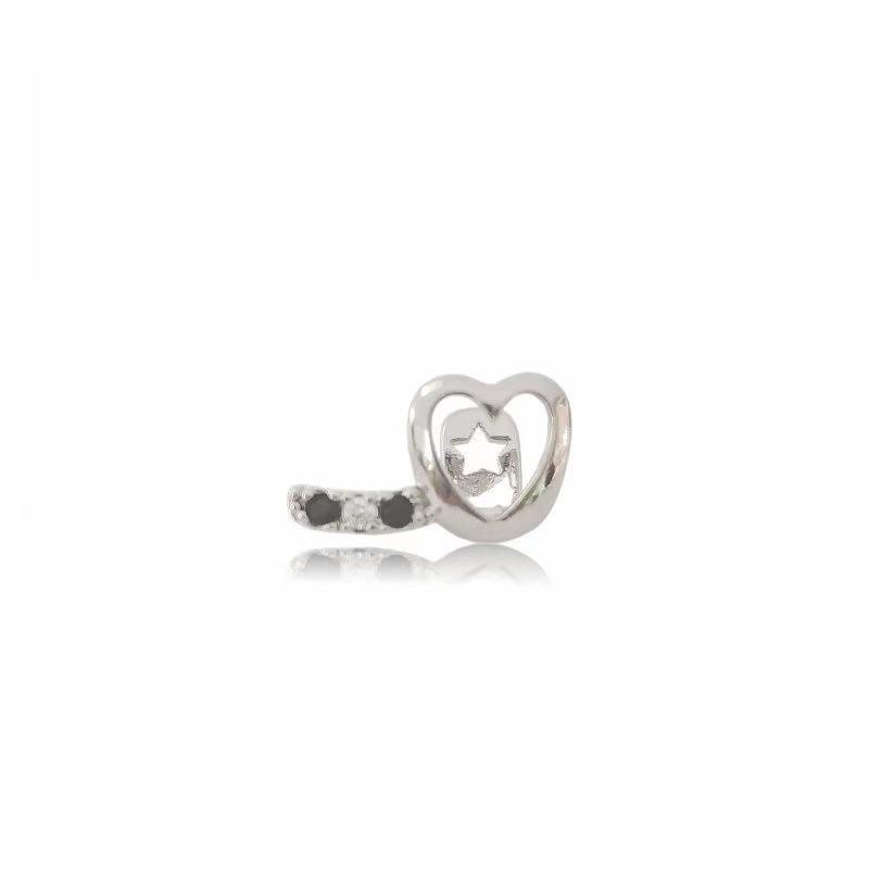 Two-Tone Heart Hollow-Out Zircon Gold Tooth – Hip-Hop Street Style Jewelry