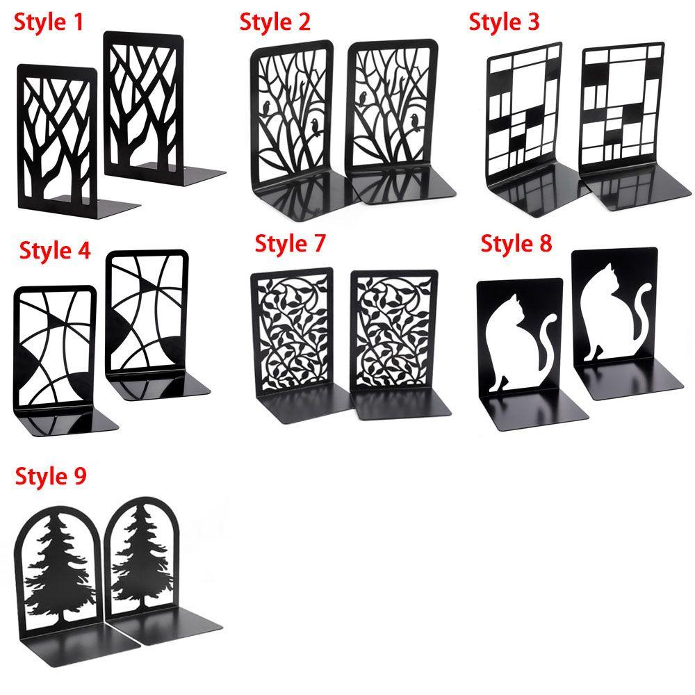 Non-Skid Hollow Out Storage Bookrack Book Stand Book Support Book Ends Desk Organizer Holder