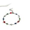 Colorful Rhinestone Y-Shaped Necklace with Faux Pearls & Tassel Sweater Chain