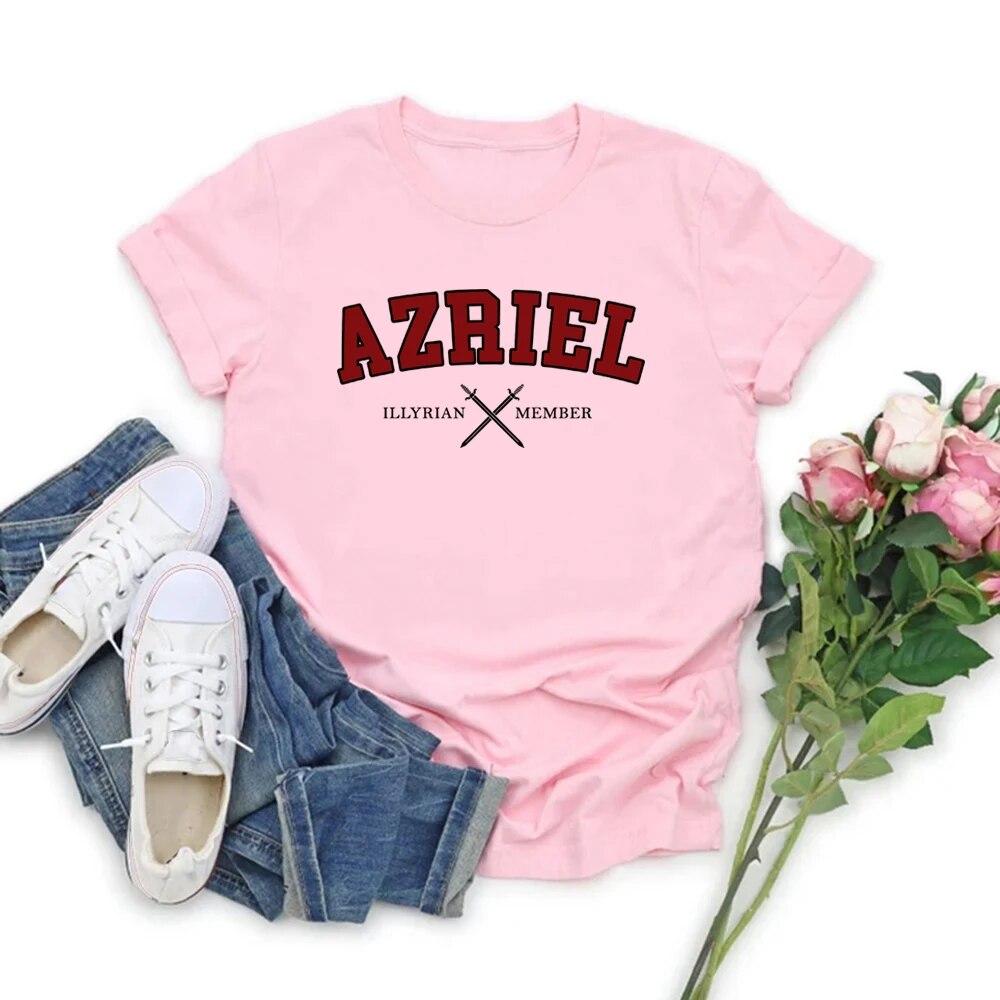 Azriel Shadowsinger ACOTAR T Shirt Rhysand Tshirt Women T-shirts Short Sleeve Terrasen Tee SJM Merch Shirt Bookish Gift
