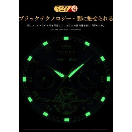 Men's Gold Automatic Skeleton Mechanical Watch, Waterproof Analog Stainless Steel Luxury Watch for Men (Blue I)