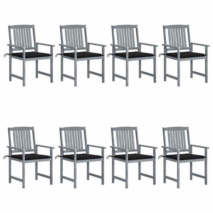 VidaXL Lot de 8 Chaises de Jardin avec Coussins, Sièges de Terrasse, Chaises de Salle à Manger, Meubles de Patio Extérieur, 3078229