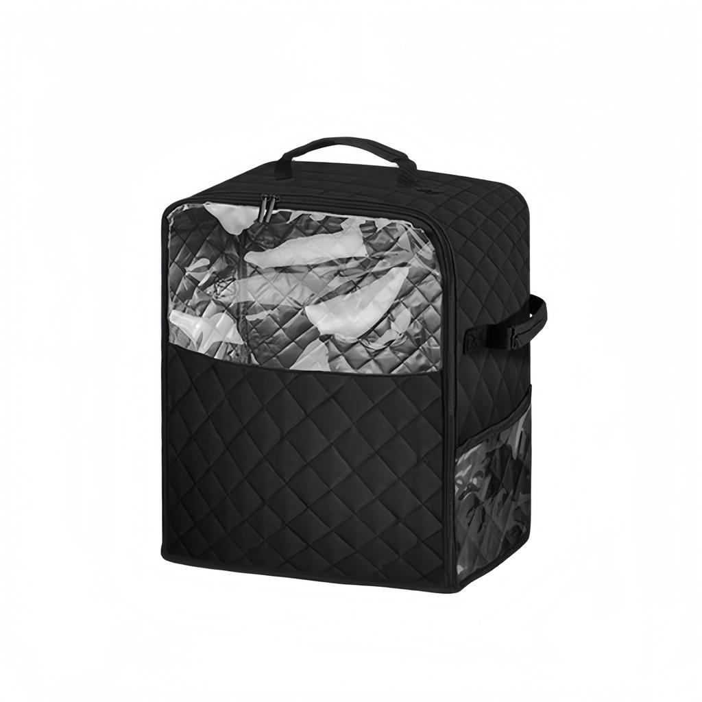Dust Cover with Appliance Sliders Base for KitchenAid Mixer Dustproof Polyester Protective Cover with Storage Pockets Black