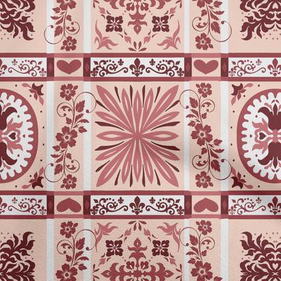 Cotton Flex Dark Rose Brown Fabric Asian Ornamental Craft Projects Decor Fabric Printed By The Yard 40 Inch