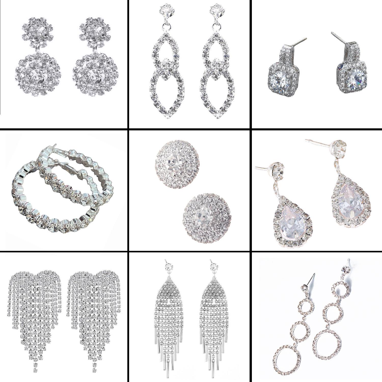 

Простые нишевые серьги-цепочки со стразами и цирконием, свадебные серьги с бриллиантами для свадебного ужина, ювелирные изделия для банкета