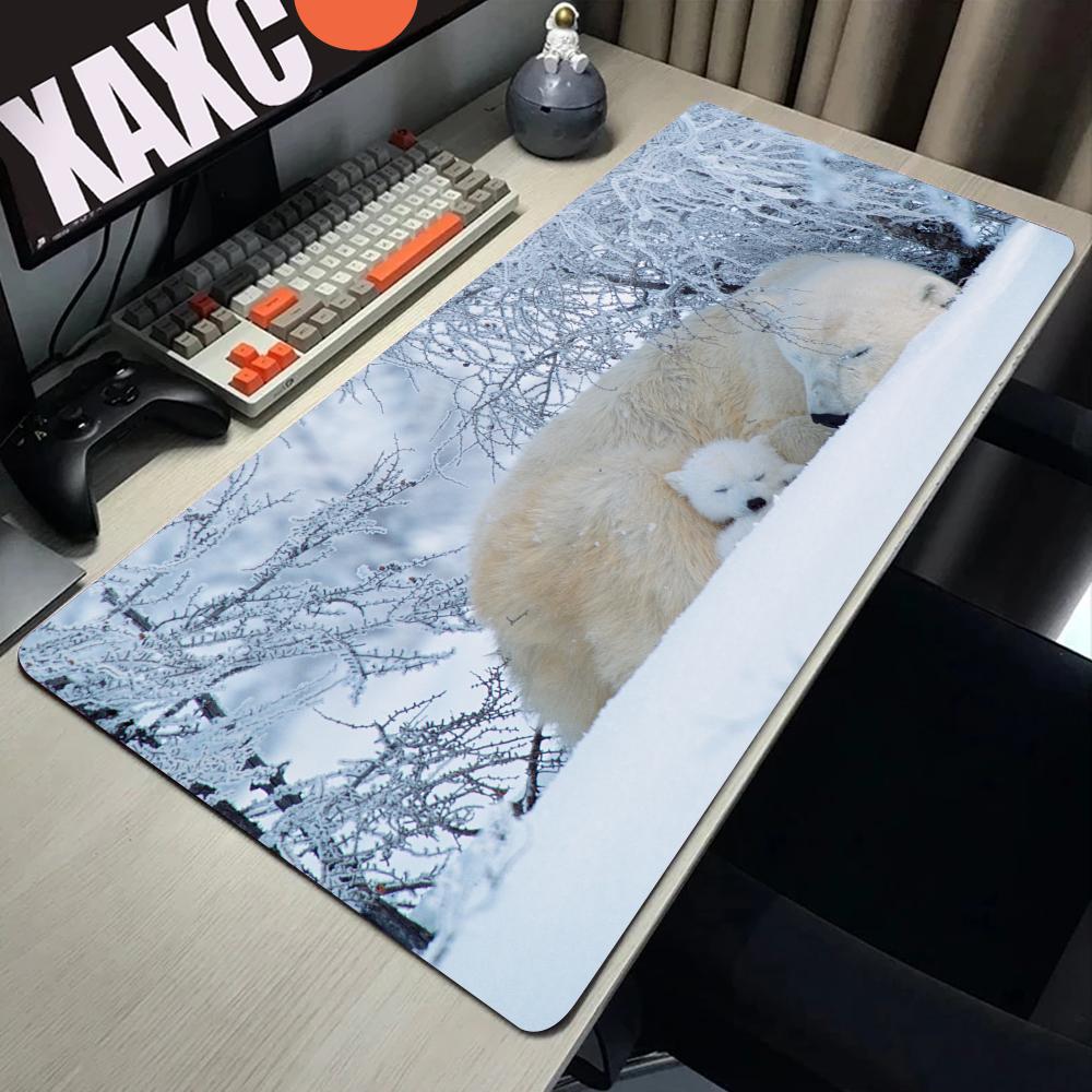 Polar Bear Mousepad Gamer Cool New 80x40cm Mouse Pad Large HD Pattern Notebook Accessories Laptop Padmouse Ergonomic Mat