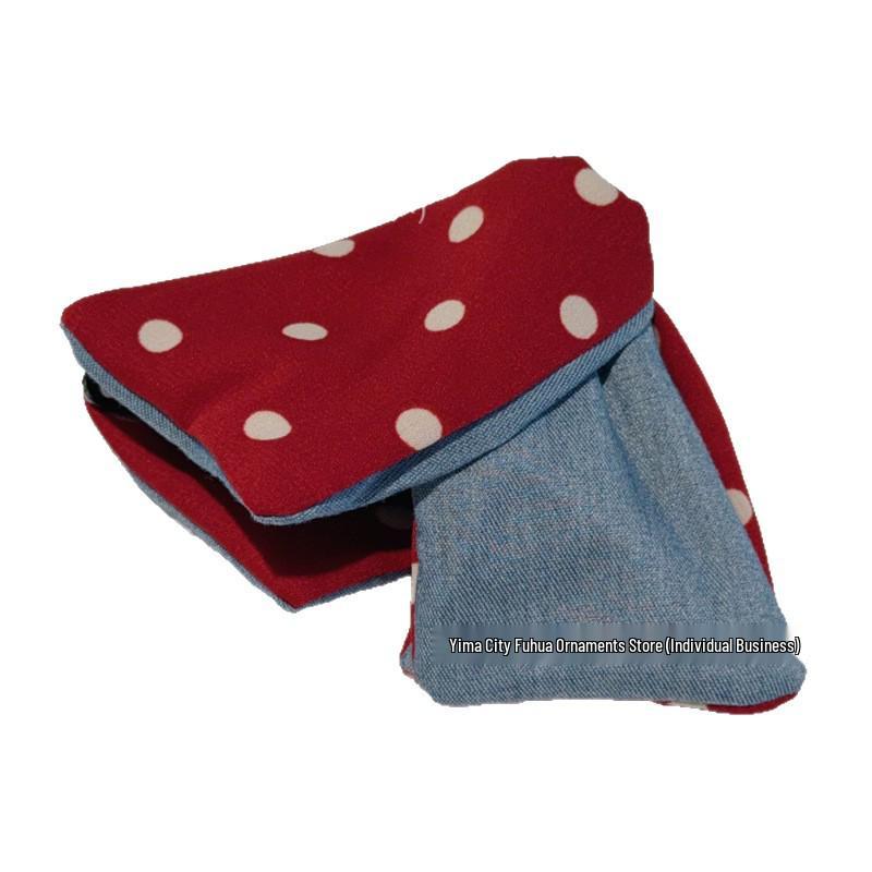Retro Polka Dot Faux Denim Triangle Claw Hair Clip Double-Sided Claw Clip