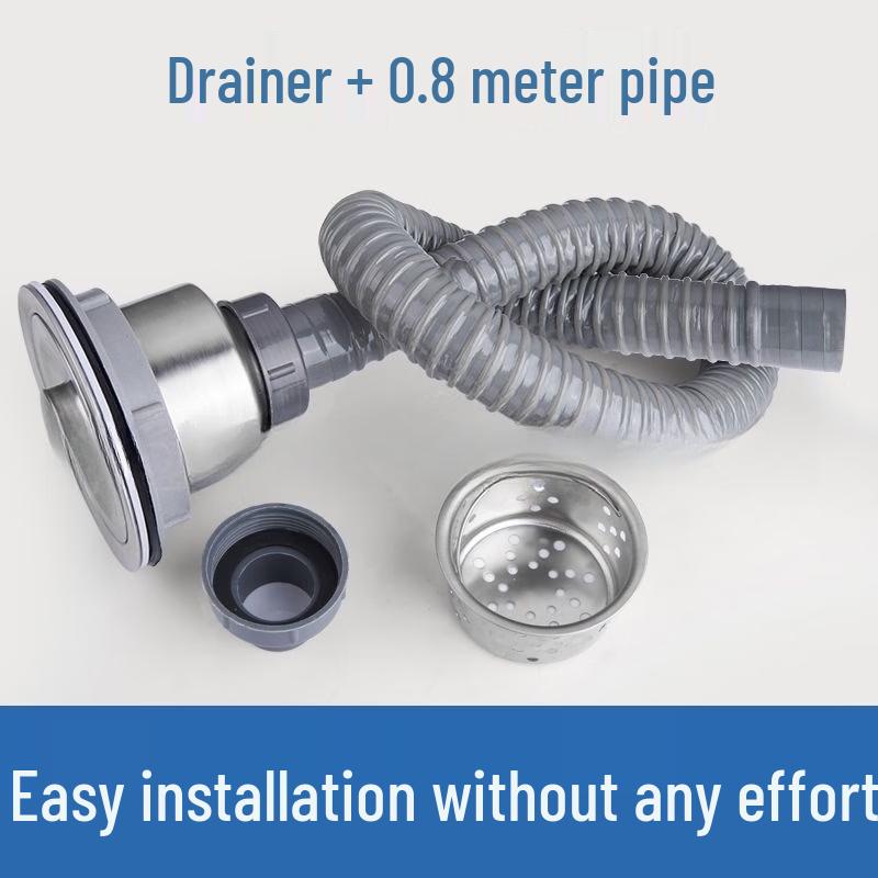 304 Stainless Steel Single Sink Drainer & Stopper Set