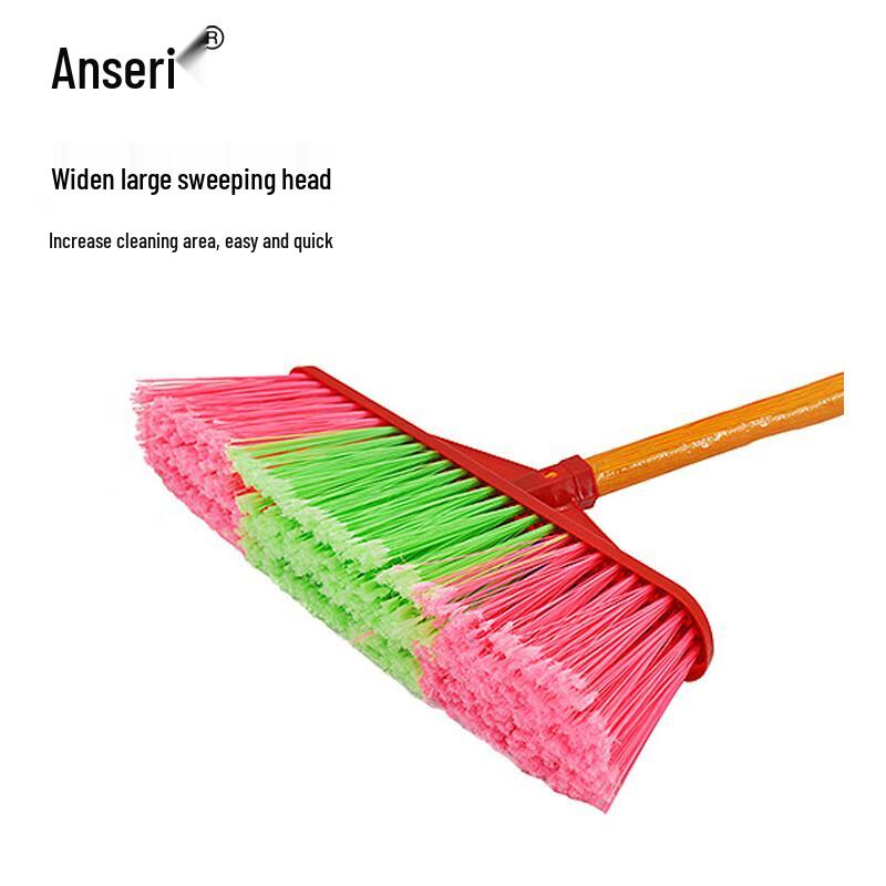 Anserui Wooden Handle Plastic Broom