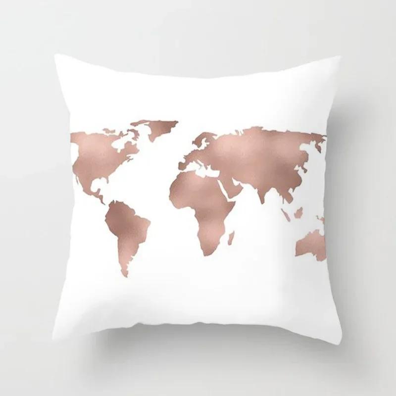 40X40/45X45CM Rose Gold Pink Geometry Print Cushion Covers Modern Nordic Livingroom Decorative Pillows Case Couch Throw Pillows