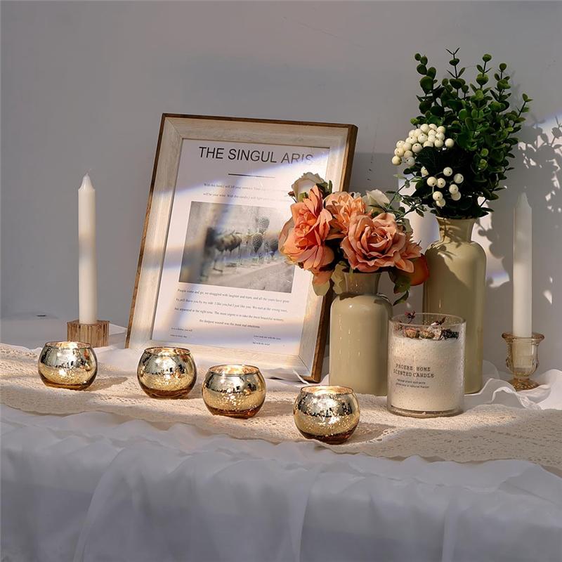 Vielseitige 12 Stück Elegante Goldene Kerzenhalter Teelichthalter Für Hochzeiten, Probeessen