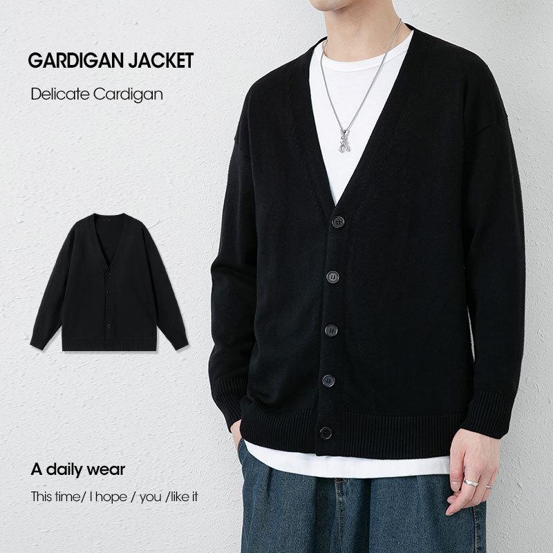 2025 Новый Осень И Зима Свободный И Модный Кардиган Куртка Мужской Свитер Осенняя Модная Брендовая Куртка Одежда M чёрный 4089₽