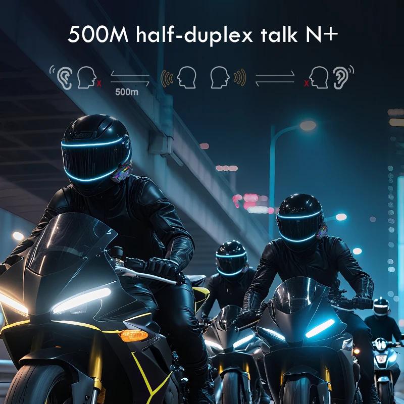 1/2Pcs P20 2X Motorcycle Helmet Intercom Bluetooth Headset Long Standby 1000mAh MP3 Player Waterproof Hands-free Interphone