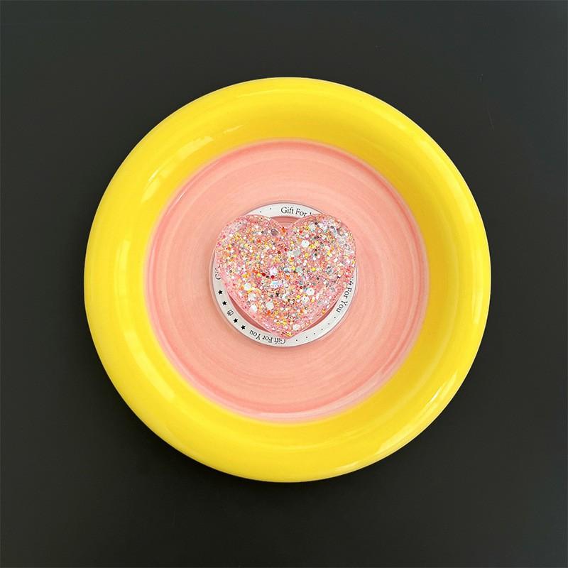 Sequin Drop Glue Heart-shaped Mobile Phone Airbag Holder Magnetic Suction Magsafe Back Sticker Women Expandable Support Frame Watching TV Shows