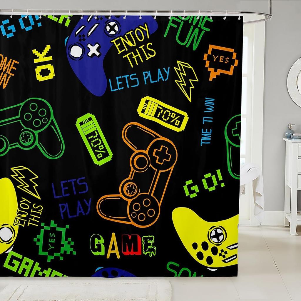 Kids Cute Sushi Shower Curtain Boys & Girls Japanese Style Kawaii Decor Bathroom Curtain - Pink Heart Cartoon Waterproof Fabric