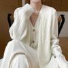 Women's Mid-Length Wool Cardigan - Autumn/Winter Casual Style