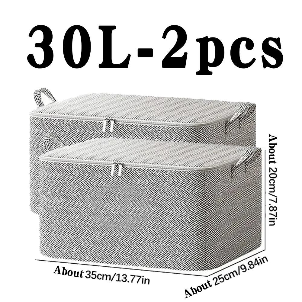 Non-woven Quilt Storage Bag with Lids Zipper Foldable Clothes Quilt Bins Container Large Capacity Dust-proof Bag Organize