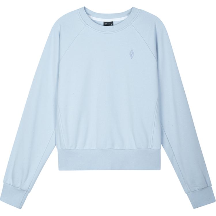 Skechers Soft Comfortable Fitted Crew Neck Pullover Long Sleeve Sweatshirt Women sweatshirt Light-Blue Gray L324W078-0014 XL