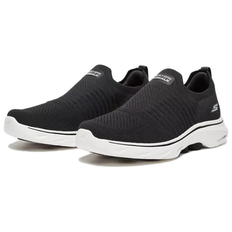 Skechers Go Walk 7 Comfortable Retro Versatile Breathable Support Low-Top Casual Shoes Men Sneaker Black 216634-BLK