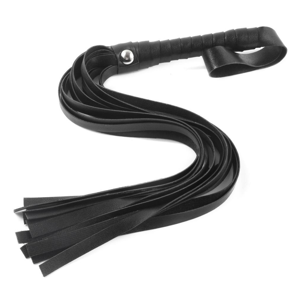 PU Leather Whip Sex Spanking BDSM Bondage Handle Whip Sex Whip Gay Fetish Horse Adult Flirting Sexy Game Adult Erotic Toy