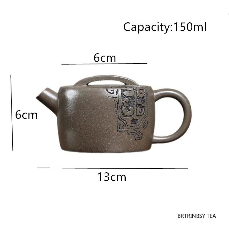 Chinese Yixing Purple Clay Teapot Household Handmade Tea Pot Tradition Hand-carved Beauty Kettle Raw Ore Zisha Tea Set 150ml