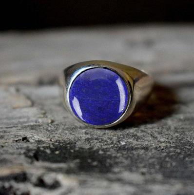925 Sterling Silber, Lapislazuli-Ring, handgefertigter Ring, Edelstein-Ring, Unisex-Geschenk, Herren-Silberring, Verlobungsgeschenk