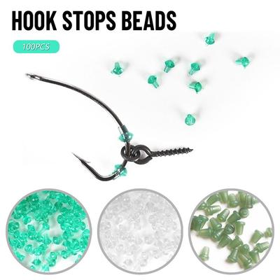 100PCS Hook Stops Beads Carp Fishing Stoper Fishing Hair Chod Pop UP Boilies Stop Ronnie Rig Outdoor Sports High Quality
