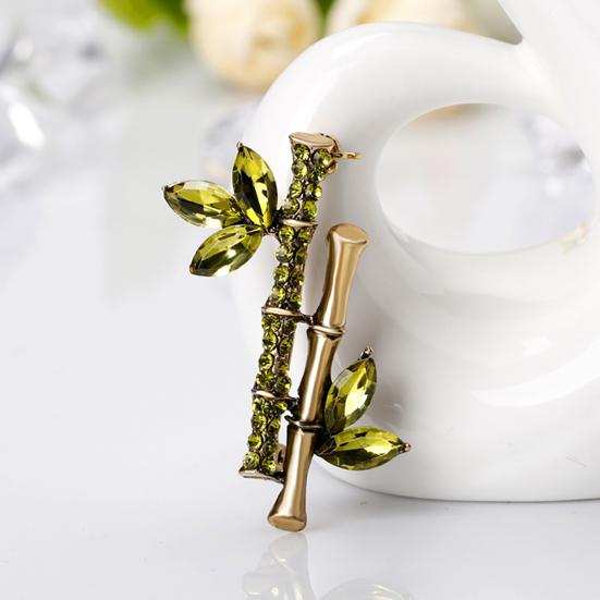 Metal Badge Unique Beautiful Silver Metal Pin Bamboo Jewelry Brooch Badge Pin for Girl