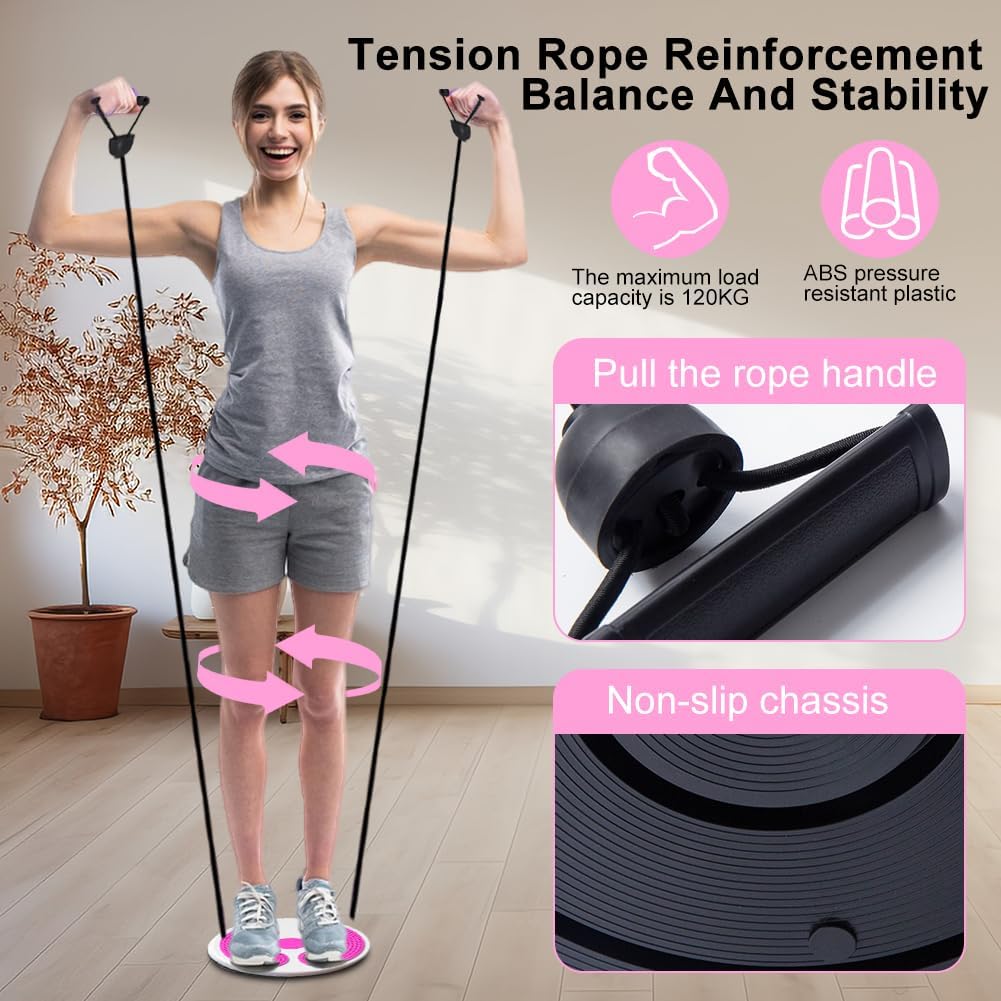 Waist Disc Balance Board with Drawstring Waist Whisper Body Shaping Waist Twis-ting Disc Fitness Turntable Waist Wriggling Plate for Home Workout