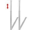 Telescopic Table Legs Brushed Nickel 710 Mm - 1100 Mm