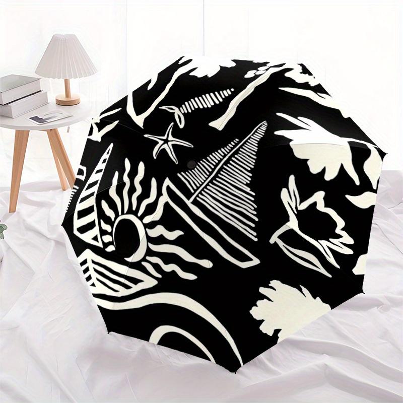 1pc Sailboat Sun Automatic Open/Close Umbrella with One Touch Button,, Windproof Design   Lightweight Portable Umbrella for Women & Men6109