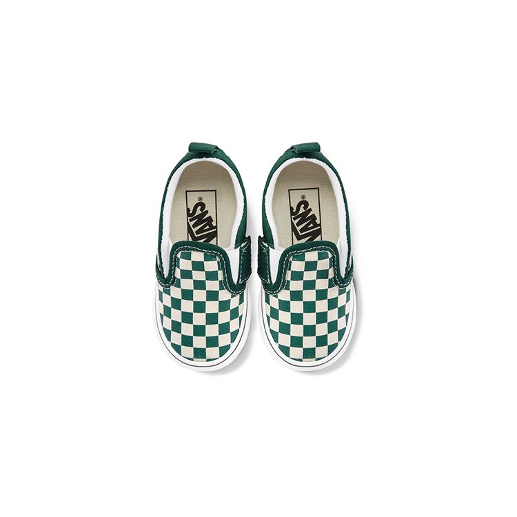 Vans Old Skool V Canvas Green And White Checkerboard Low Top Walker Shoes Baby sneaker VN0A34882NH